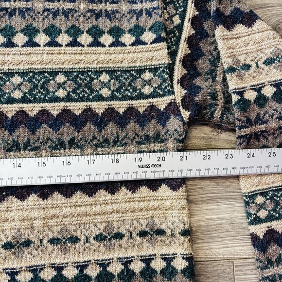 Vintage Ilanco Fair Isle Sweater Womens Small Purple Green Knit Pullover Jumper - Picture 8 of 16